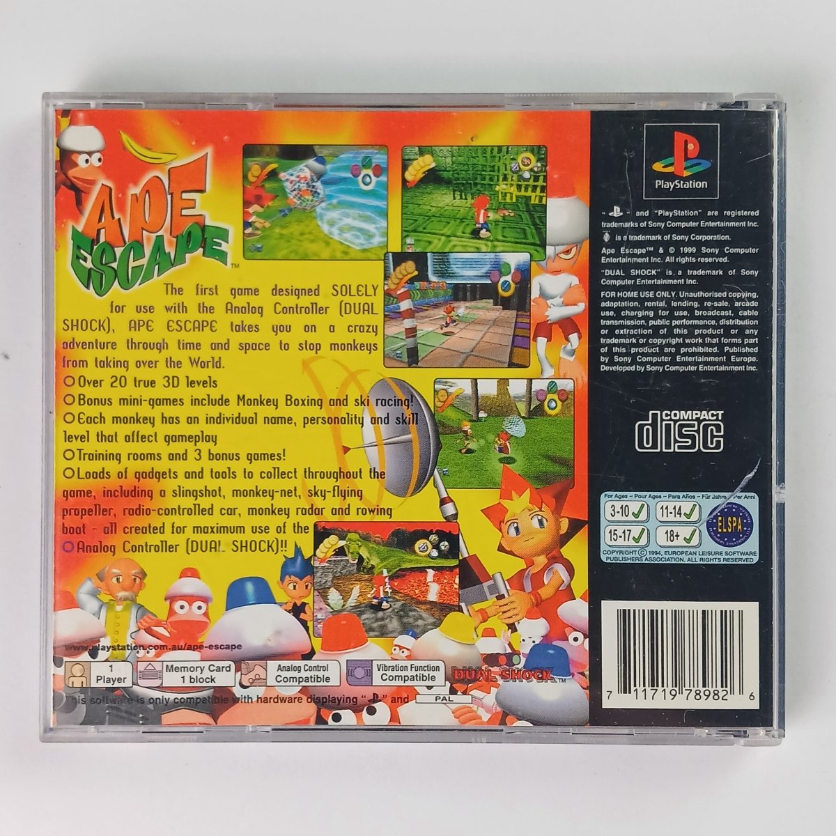 Cash for Games Ape Escape (PS1) PS1 PS2 PS3 PS4 NZ AU