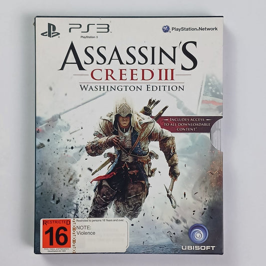 Cash for Games Assassin's Creed III Washington Edition (PS3) PS1 PS2 PS3 PS4 NZ AU