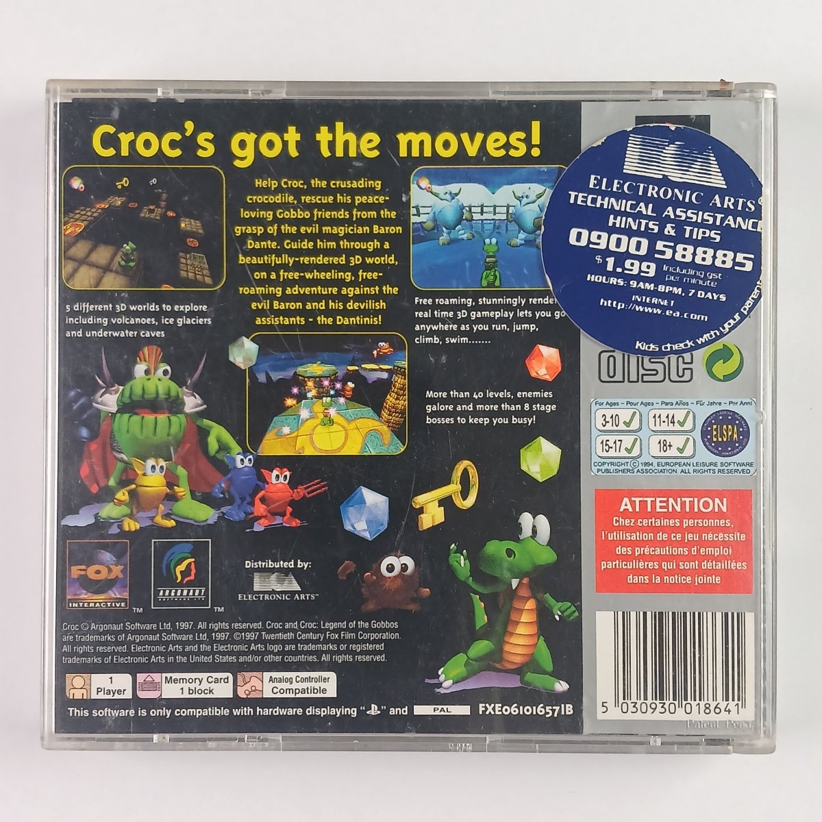 Cash for Games Croc: Legend of the Gobbos (PS1) PS1 PS2 PS3 PS4 NZ AU