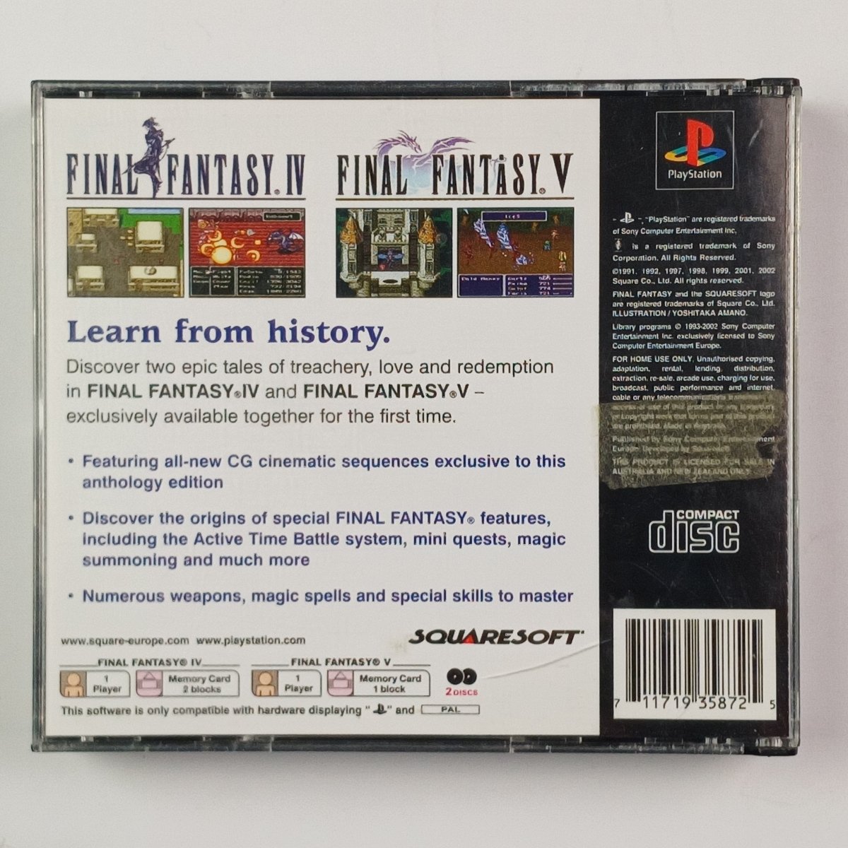 Cash for Games Final Fantasy IV & Final Fantasy V - Anthology (PS1) PS1 PS2 PS3 PS4 NZ AU