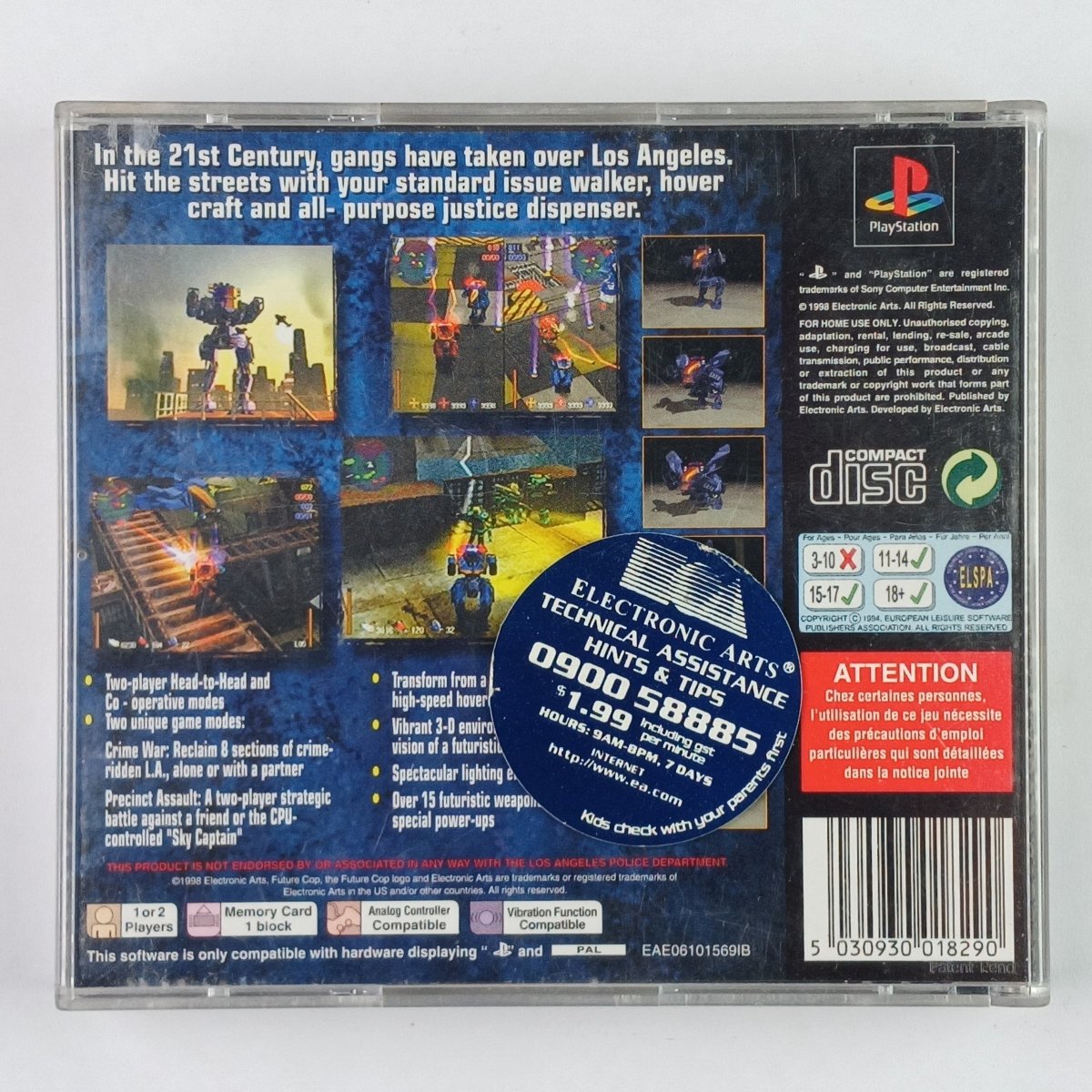 Cash for Games Future Cop: L.A.P.D. (PS1) PS1 PS2 PS3 PS4 NZ AU