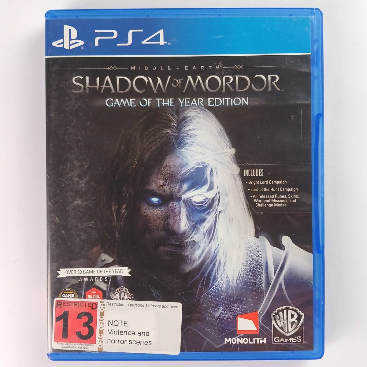 Cash for Games Middle Earth Shadow Of Mordor Game of the Year Edition (PS4) PS1 PS2 PS3 PS4 NZ AU