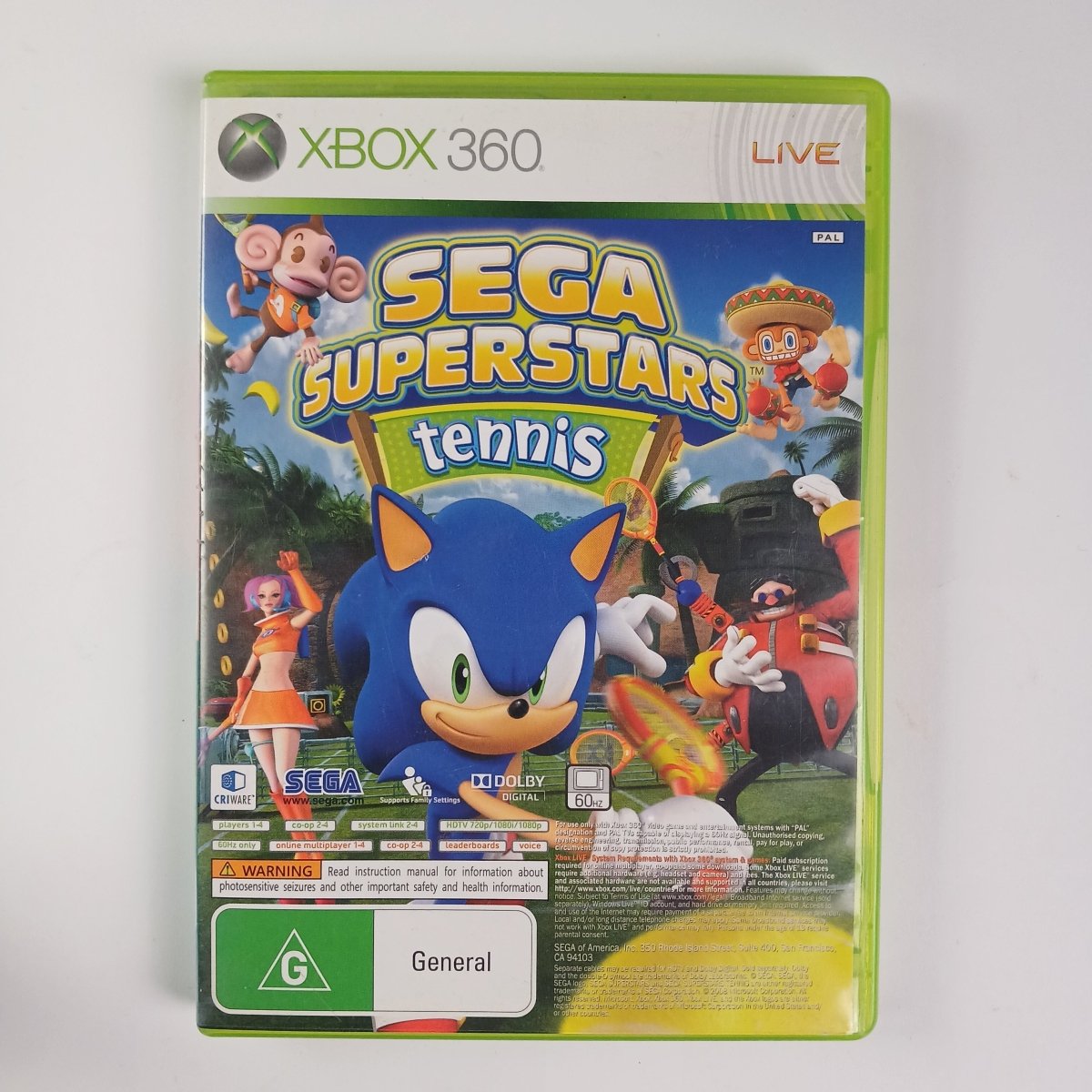 Cash for Games Sega Superstars Tennis And Xbox Live Arcade (Xbox 360) PS1 PS2 PS3 PS4 NZ AU