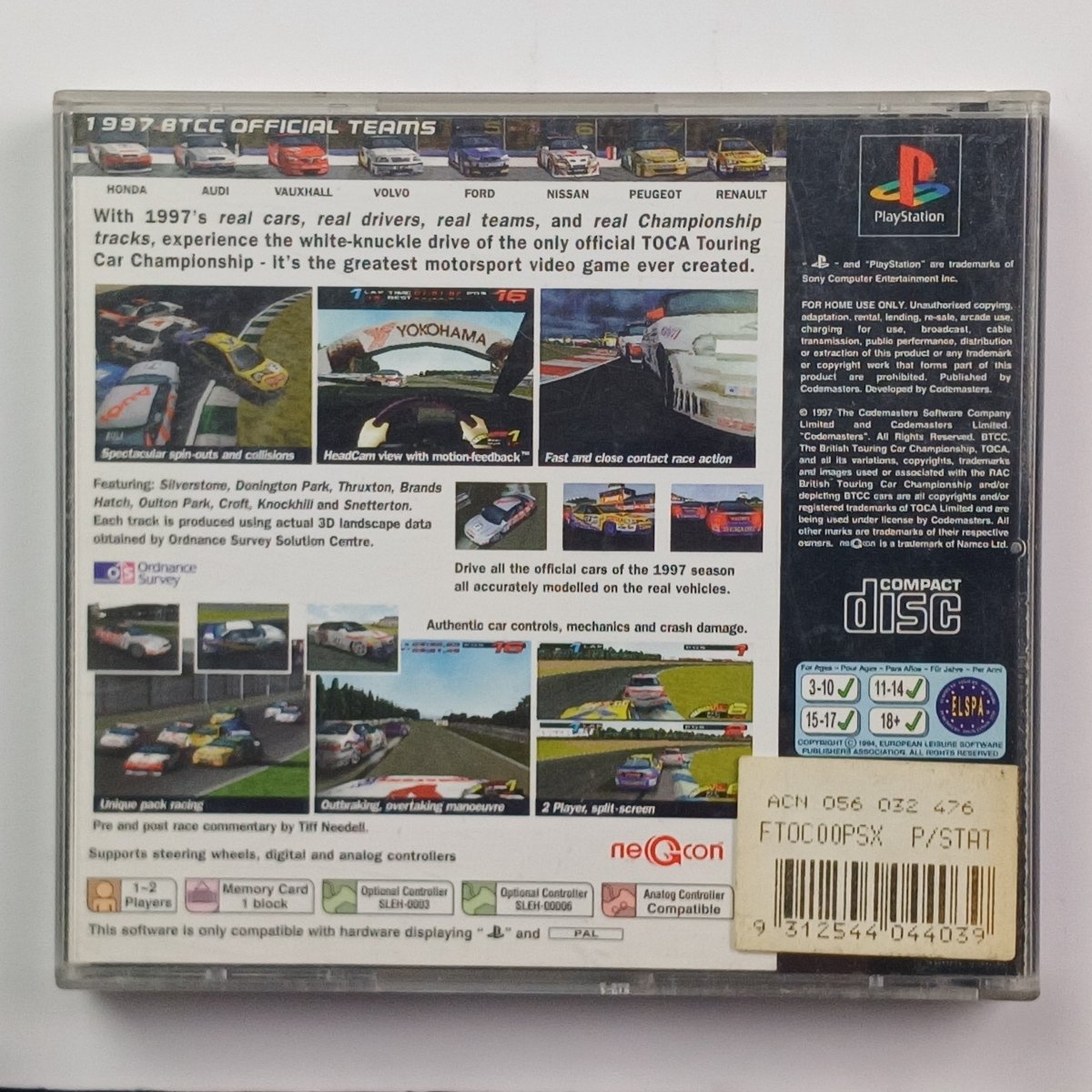 Cash for Games Toca Touring Cars Championship - PAL (PS1) PS1 PS2 PS3 PS4 NZ AU