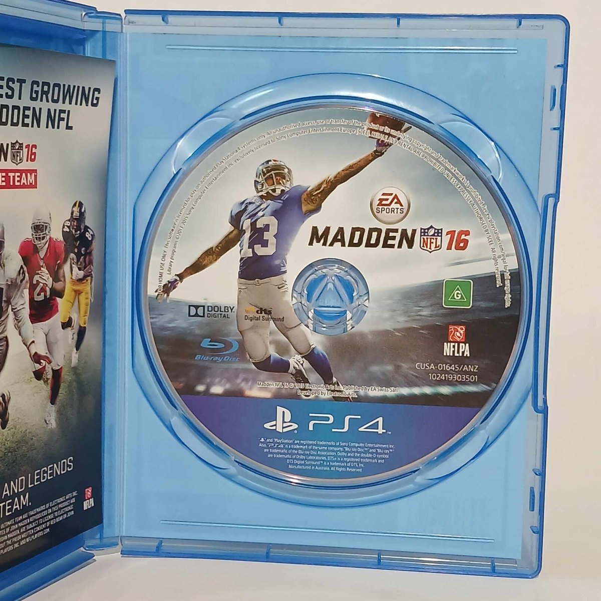 a dvd case with a picture of a football player on it