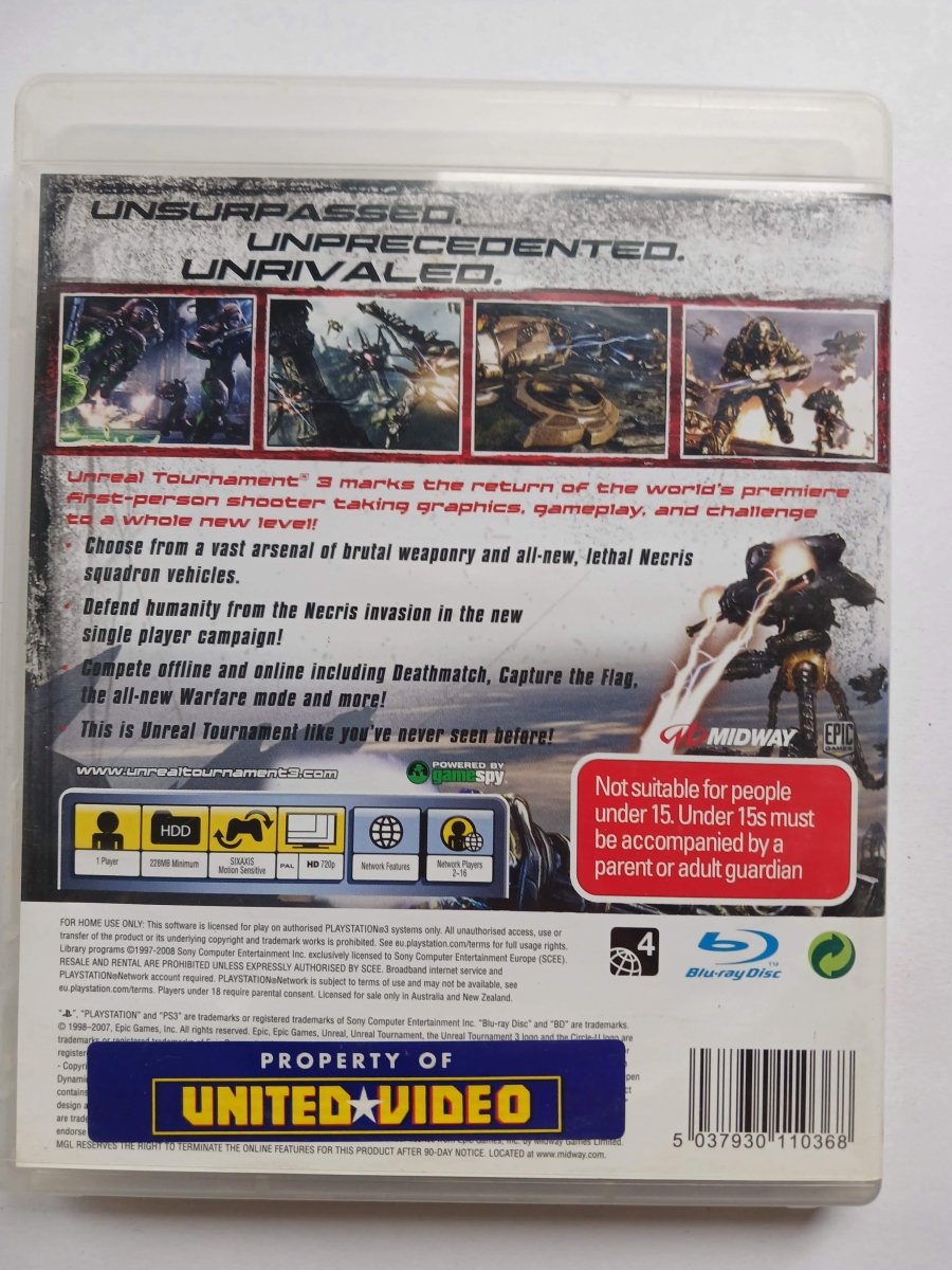 Cash for Games Unreal Tournament 3 (PS3)